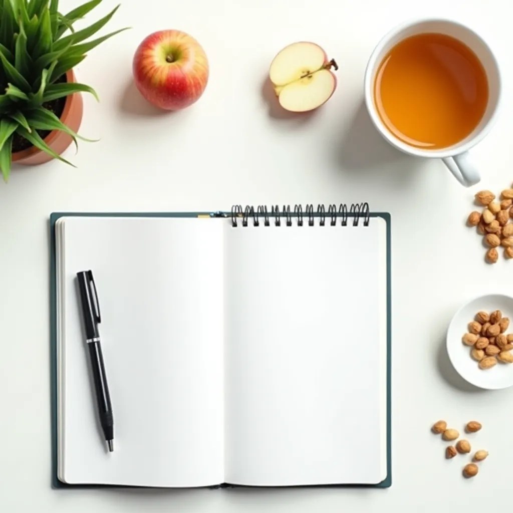 Birou cu notițe și ceai